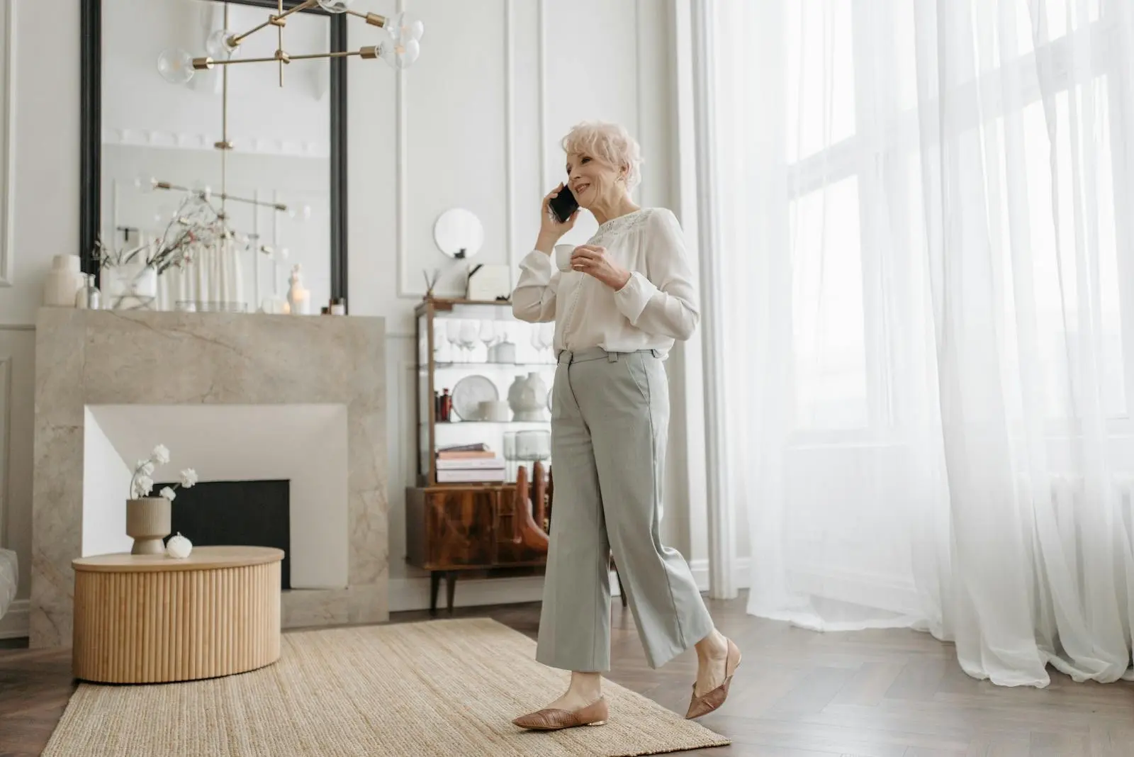 Elegantly furnished living room representing senior home transition services